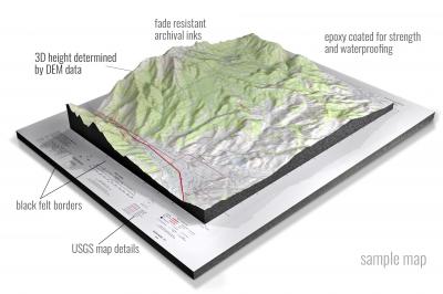 Colorado-3D USGS Raised Relief Topography Maps