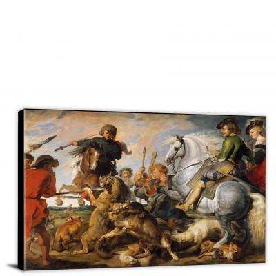 CW9247-wolf-and-fox-hunt-by-peter-paul-rubens-00