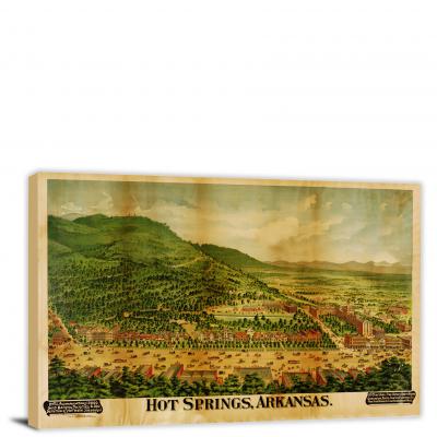 Hot Springs Arkansas, 1890 - Canvas Wrap