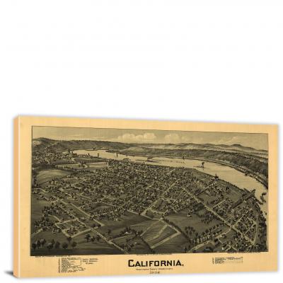 California Pennsylvania, 1902 - Canvas Wrap