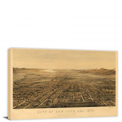 City of San Jose California, 1875 - Canvas Wrap