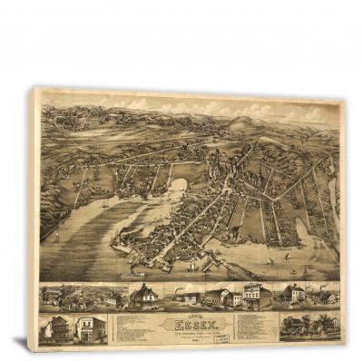 View of Essex Centerbrook & Ivoryton, Connecticut, 1881 - Canvas Wrap