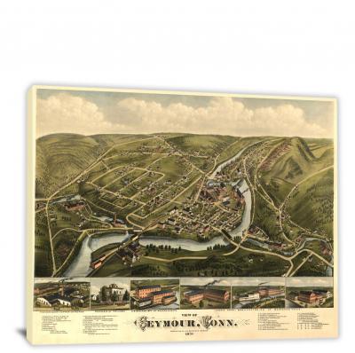 View of Seymour Connecticut, 1879 - Canvas Wrap