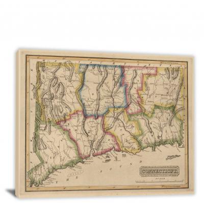 Connecticut-A New and Elegant General Atlas, 1817 - Canvas Wrap
