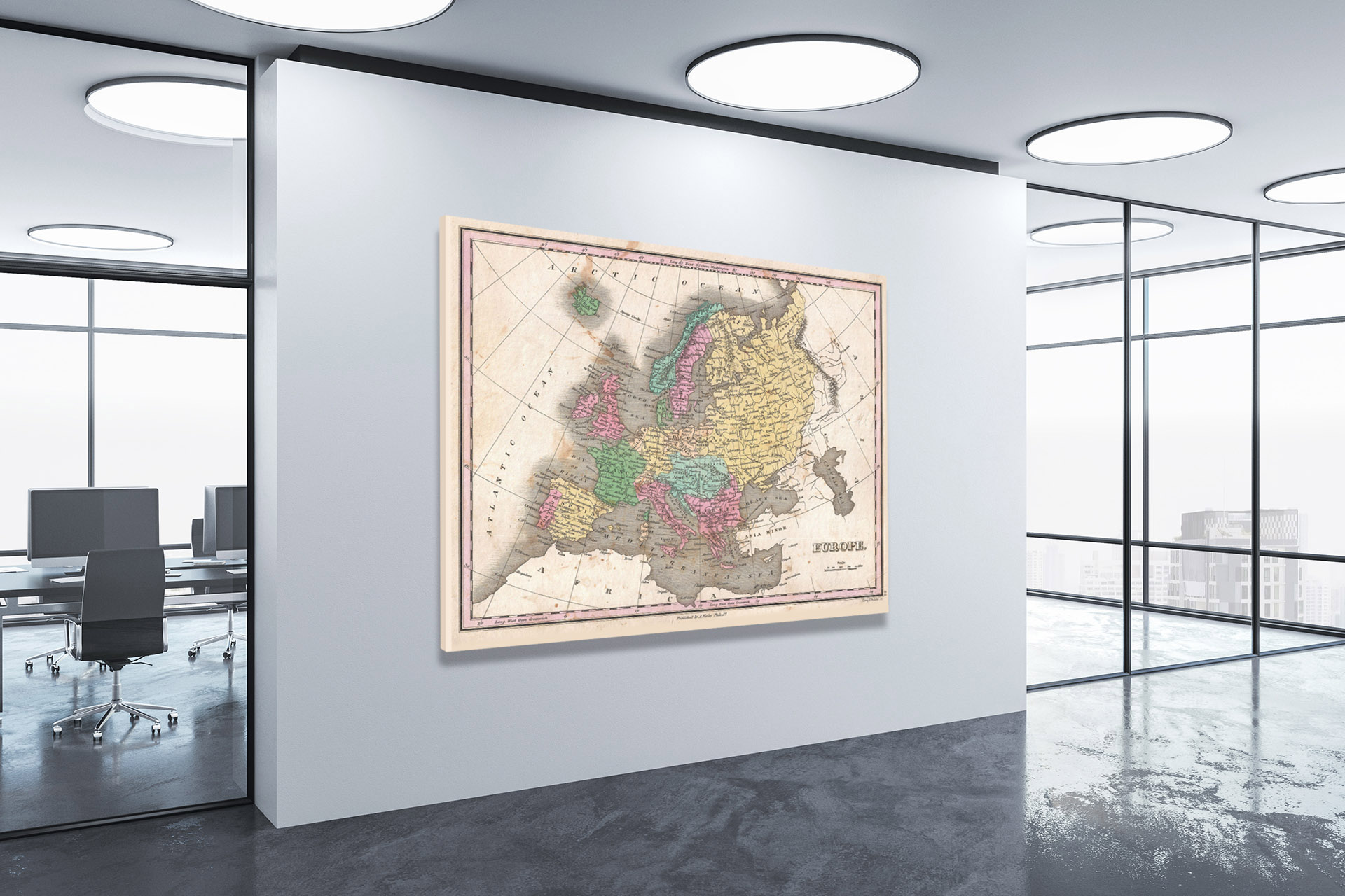 Finley Map of Europe, 1827 - Canvas Wrap