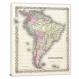 Colton Map of South America, 1855 - Canvas Wrap