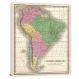 Finley Map of South America, 1827 - Canvas Wrap
