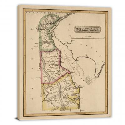 Delaware-A New and Elegant General Atlas, 1817 - Canvas Wrap