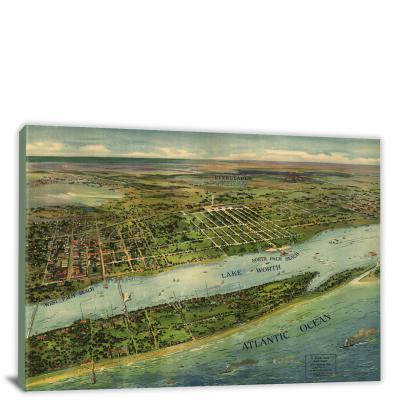 West Palm Beach North Palm Beach and Lake Worth, 1915 - Canvas Wrap