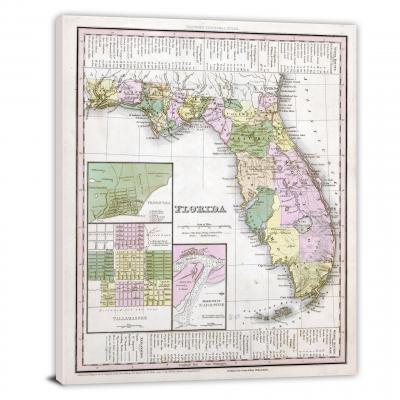 Florida-A New and Elegant General Atlas, 1844 - Canvas Wrap