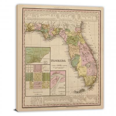Florida-A New and Elegant General Atlas, 1849 - Canvas Wrap