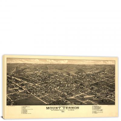 Mount Vernon Illinois, 1881 - Canvas Wrap