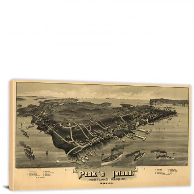 Peaks Island Maine, 1886 - Canvas Wrap