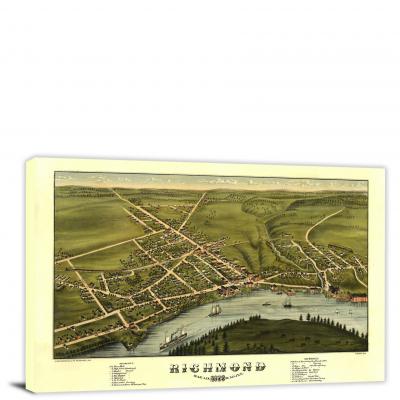 Richmond Maine, 1878 - Canvas Wrap