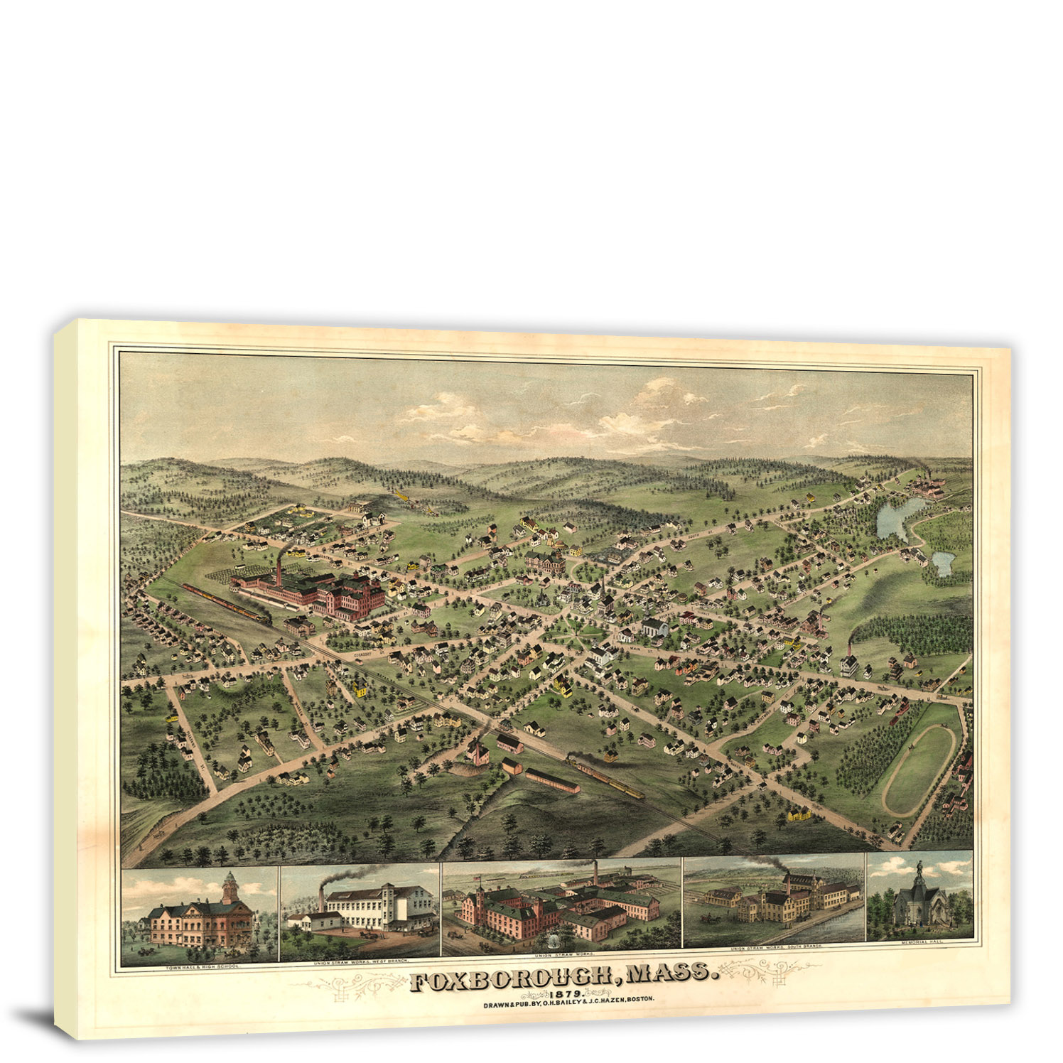 Foxborough Massachusetts, 1879 - Canvas Wrap