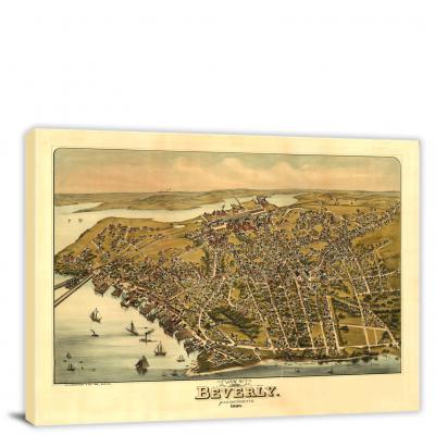 View of Beverly Massachusetts, 1886 - Canvas Wrap