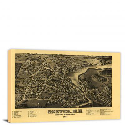 Exeter New Hampshire, 1884 - Canvas Wrap