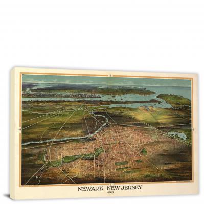 Newark New Jersey, 1916 - Canvas Wrap