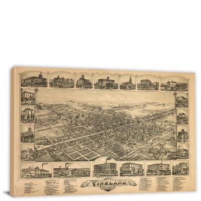 The City of Vineland, New Jersey, 1885 - Canvas Wrap