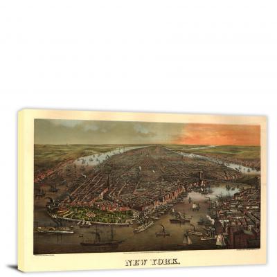New York, 1873 - Canvas Wrap