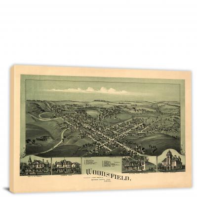 Woodsfield Ohio, 1899 - Canvas Wrap