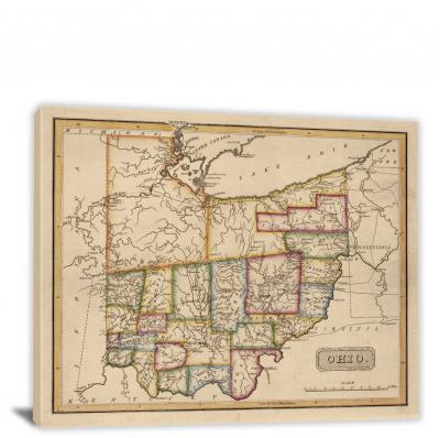 Ohio-A New and Elegant General Atlas, 1817 - Canvas Wrap