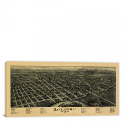 Bartlesville Oklahoma, 1917 - Canvas Wrap