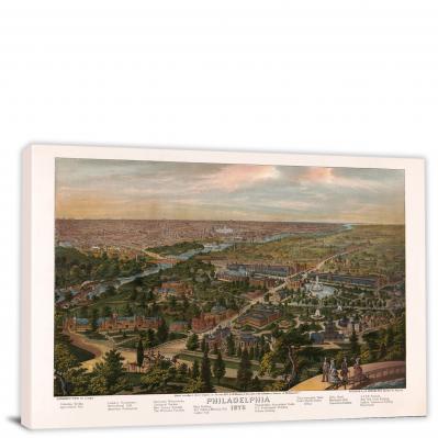 Philadelphia Pennsylvania, 1876 - Canvas Wrap
