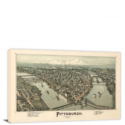 Pittsburgh Pennsylvania, 1902 - Canvas Wrap