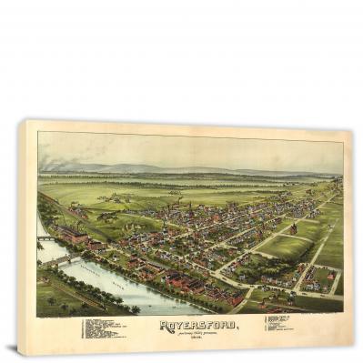 Royersford Pennsylvania, 1893 - Canvas Wrap