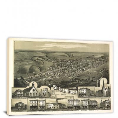 Shenandoah Pennsylvania, 1889 - Canvas Wrap