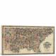 Railway-County Map of the Southern States, 1864 - Canvas Wrap