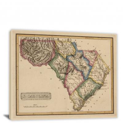 South Carolina-A New and Elegant General Atlas, 1817 - Canvas Wrap