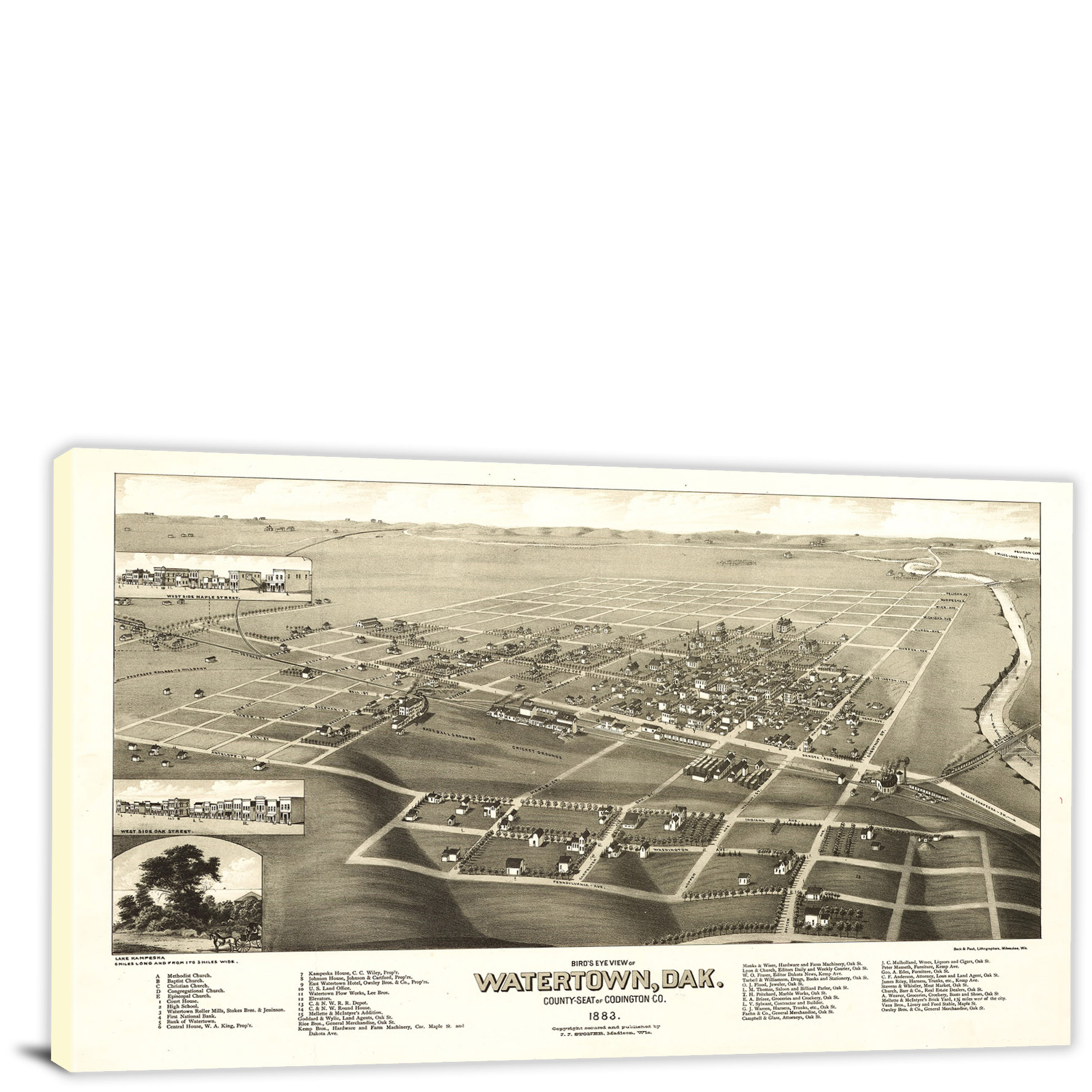 Watertown South Dakota, 1883 - Canvas Wrap