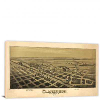 Clarendon Texas, 1890 - Canvas Wrap
