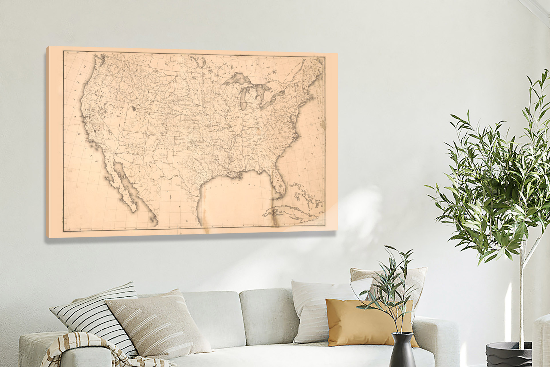 Map of the United States, 1880 - Canvas Wrap