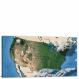 USA with 3D Clouds-Contiguous 48 States - Canvas Wrap
