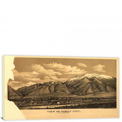 View of Ogden City Utah Territory, 1889 - Canvas Wrap