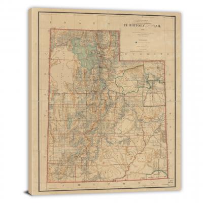 Territory of Utah, 1893 - Canvas Wrap