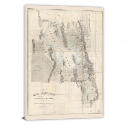 Great Salt Lake, 1849 - Canvas Wrap