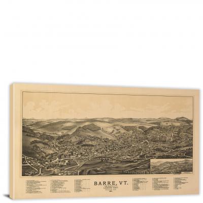 Barre Vermont, 1891 - Canvas Wrap