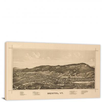 Bristol Vermont, 1889 - Canvas Wrap