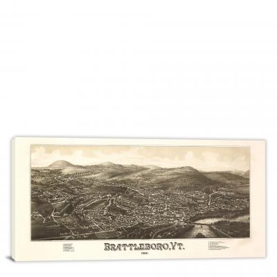 Brattleboro Vermont, 1886 - Canvas Wrap