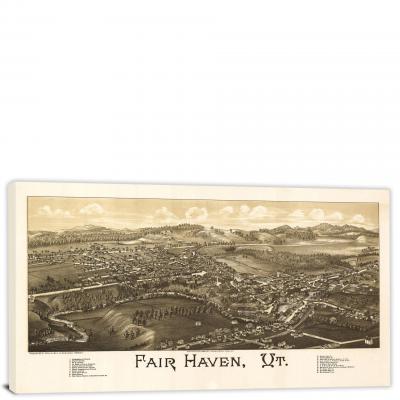 Fair Haven Vermont, 1886 - Canvas Wrap