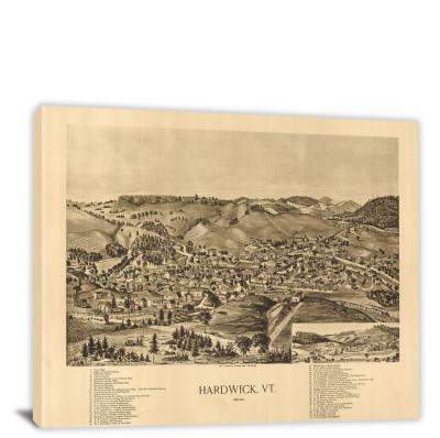 Hardwick Vermont, 1892 - Canvas Wrap