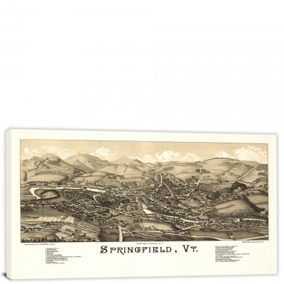 Springfield Vermont, 1886 - Canvas Wrap