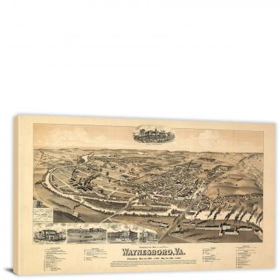 Waynesboro Virginia, 1891 - Canvas Wrap