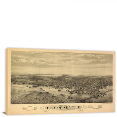 Seattle Washington, 1878 - Canvas Wrap