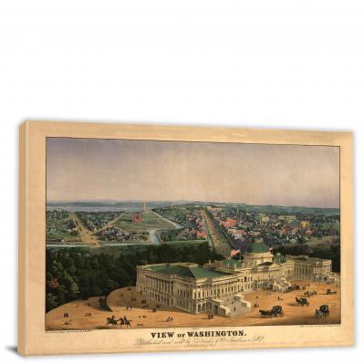 View of Washington, 1852 - Canvas Wrap