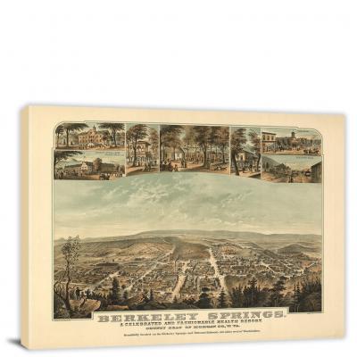 Berkeley Springs West Virginia, 1889 - Canvas Wrap